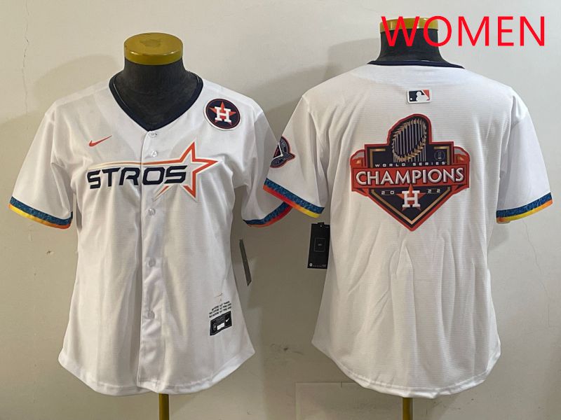Women Houston Astros Blank White Fourth generation Joint Name 2025 Nike MLB Jersey style 19